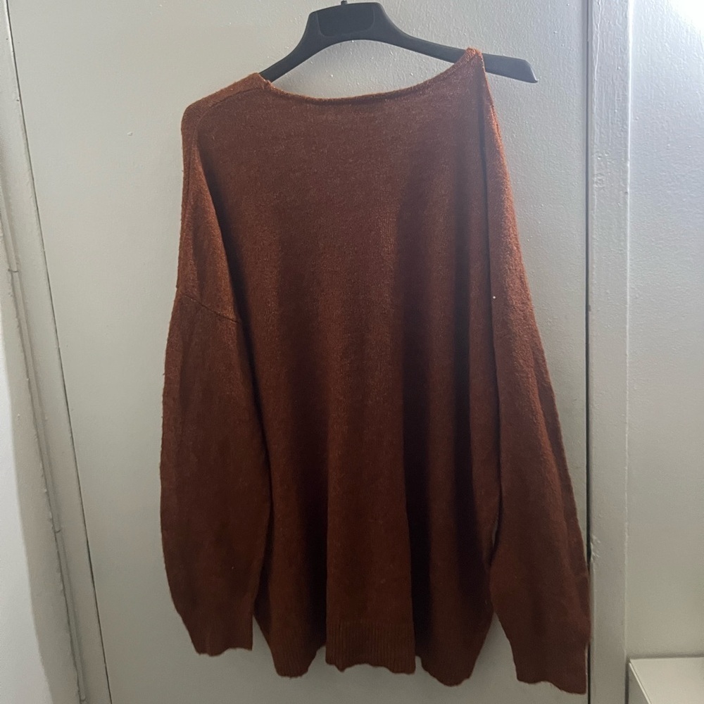 a.n.a Women's V-Neck Sweater in Rich Brown - Picture 2 of 7